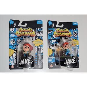 Subway Surfers SKATING JAKE & RUNNING JAKE Figures & Stickers NEW